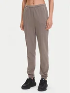 Spodnie sportowe damskie - Nike Spodnie dresowe Chill Terry FN2434 Brązowy Regular Fit - miniaturka - grafika 1