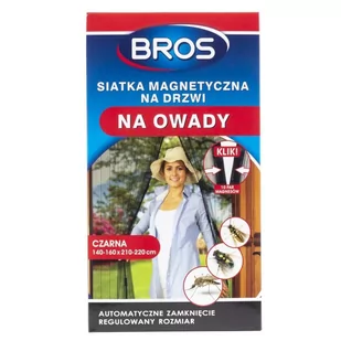 Bros Siatka 160x220cm czarna na drzwi magnetyczna moskitiera 5904517204386 - Zwalczanie i odstraszanie szkodników - miniaturka - grafika 1