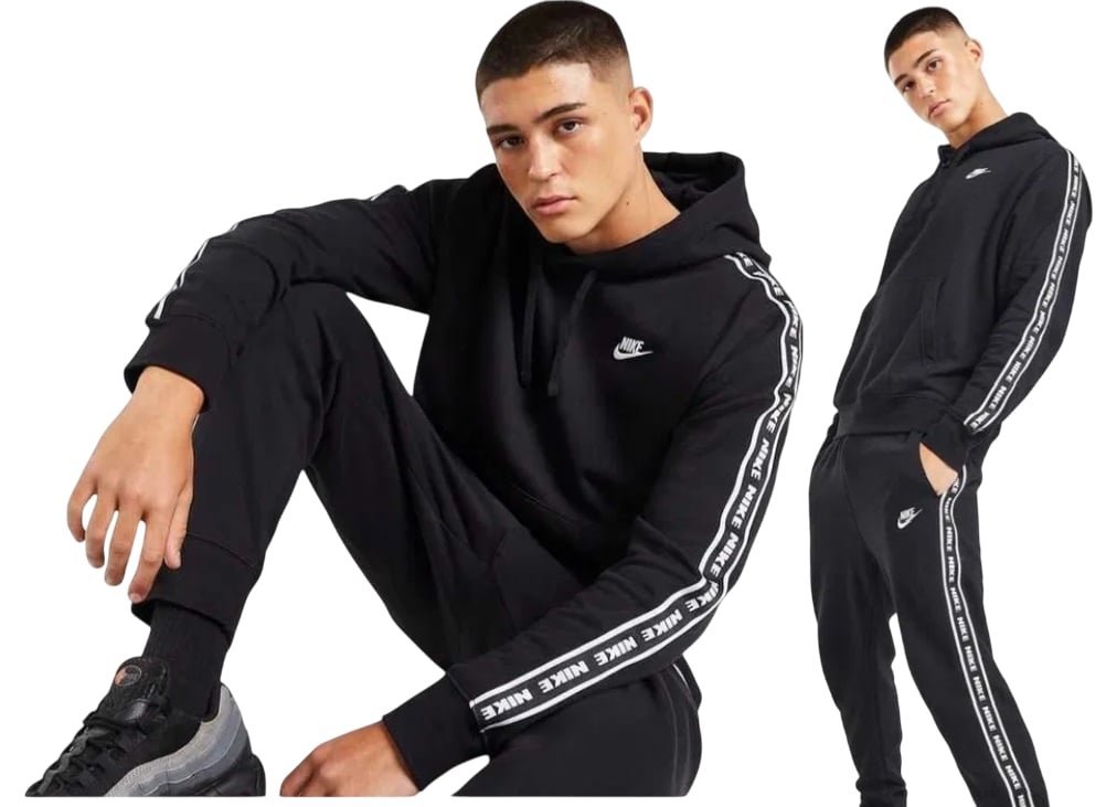 Dres Nike Męski Bawełniany Czarny r. L Komplet Bluza i Spodnie Ocieplany