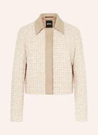 Marynarki i żakiety damskie - Boss Żakiet Pudełkowy Jiaria Z Tweedu beige - miniaturka - grafika 1