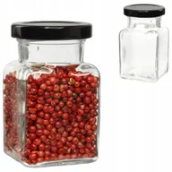 Pojemniki kuchenne - szklane słoiczki na przyprawy 150ml z czarną zakrętką pojemniczki EKO słoik - miniaturka - grafika 1