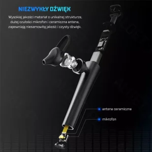 Słuchawka Samochodowa Bluetooth ROCK SPACE Torch Niebieski - Słuchawki bluetooth - miniaturka - grafika 6