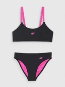 Stroje kąpielowe dla dziewczynek - 4F Kostium kąpielowy dwuczęściowy dziewczęcy - czarny 122/128 (6-8 lat) - miniaturka - grafika 1