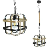 Lampy sufitowe - Polux Lampa wisząca 1x10W E27 LED mio KLATKA 312471 SANICO - miniaturka - grafika 1