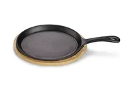 Patelnie - ECHTWERK Żeliwna patelnia do serwowania, Mini patelnia z deską do serwowania, Mała patelnia grillowa, Już upieczona, Nadaje się do piekarników, grilli, grilla i indukcji, Ø 18,5 cm - miniaturka - grafika 1