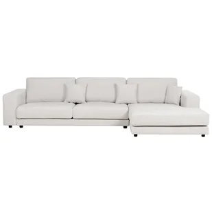 BELIANI Narożnik lewostronny 4-osobowy biały tapicerowany sofa narożna dodatkowe poduszki minimalistyczny styl - Narożniki - miniaturka - grafika 1