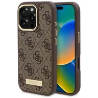 Etui i futerały do telefonów - Guess GUHMP16XU4GPRW iPhone 16 Pro Max 6.9" brązowy/brown hardcase 4G Logo Plate MagSafe - miniaturka - grafika 1