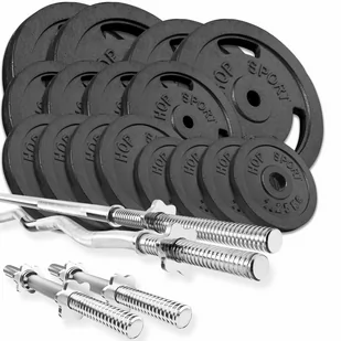 Hop-Sport Zestaw obciążeń Strong 129 kg - Pozostały sprzęt siłowy - miniaturka - grafika 1