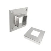 Balustrady i akcesoria - BANISTER Mocowanie z maskownicą ścienne poręczy kwadratowej srebrne - miniaturka - grafika 1