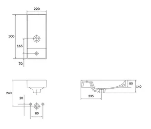 Cersanit LARGA 50 umywalka meblowa K677-005 K677-005 - Umywalki - miniaturka - grafika 1