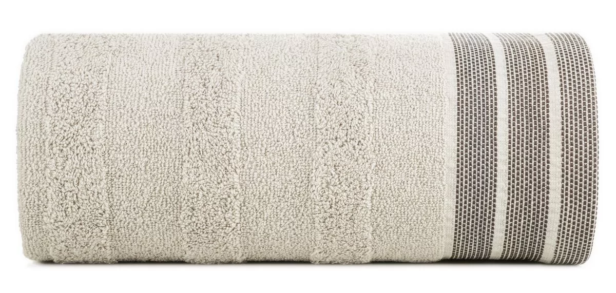 Ręcznik bawełniany, 50x90, beżowy z bordiura, R170-03