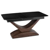 Stoły - Stół Ceramiczny Rozkładany Spiek Kwarcowy Do Salonu Czarny ALICANTE 160/200 - miniaturka - grafika 1