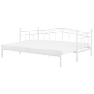 Łóżka - Beliani Łóżko białe 90 x 200 cm metalowe ze stelażem TULLE - miniaturka - grafika 1