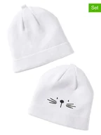 Czapeczki dla niemowląt - vertbaudet Czapki beanie (2 szt.) w kolorze białym - miniaturka - grafika 1