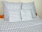 Pościel - Pościel 160x200 65=896E zygzak szaro-biały Nowość - miniaturka - grafika 1