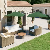 Parasole ogrodowe - vidaXL Podwójny parasol na stalowym słupku, zielony, 600x300 cm vidaXL - miniaturka - grafika 1