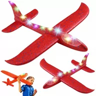 Samoloty i helikoptery - SAMOLOT STYROPIANOWY STYROPIANU 47CM ŚWIECĄCY LED SZYBOWIEC RZUTKA DUŻY - miniaturka - grafika 1
