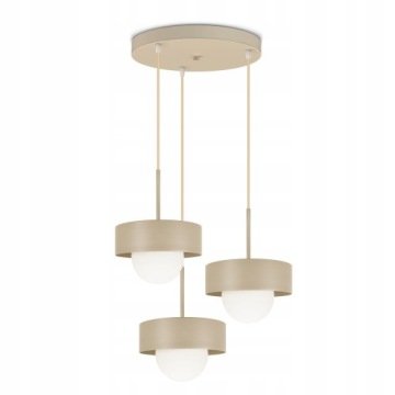 Lampa Wisząca Sufitowa Żyrandol Loft Beżowa G9 Szklane Kule Modern Luxolar