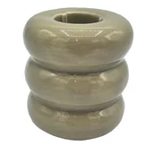 Świeczniki - Świecznik stołowy nowoczesny ceramiczny beżowy - miniaturka - grafika 1