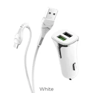 Ładowarki samochodowe - HOCO Z31 Ładowarka Samochodowa 2X Usb+ Kabel Micro - miniaturka - grafika 1