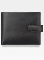 Portfele - Visconti Portfel Męski Skórzany Heritage - czarny + niebieski - miniaturka - grafika 1