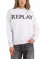 Bluzy damskie - Replay Bluza damska, 001 White, XXS - miniaturka - grafika 1