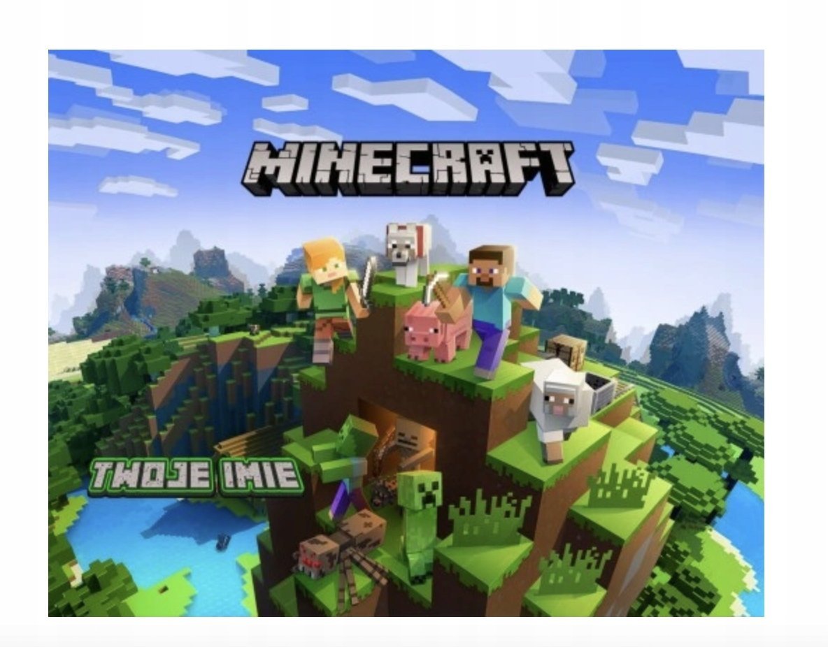 Puzzle MINECRAFT GRA PREZENT A3 252 el z Nadrukiem + IMIĘ Pudełko 15