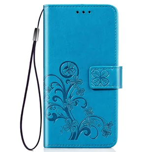 Etui na telefon komórkowy Pokrowiec ochronny Etui z klapką Uchwyt na kartę Kwiaty, Kolor: Niebieski, Wybierz model: Samsung Galaxy S21 Plus - Etui i futerały do telefonów - miniaturka - grafika 1