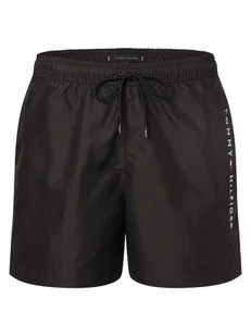 Tommy Hilfiger Męskie spodenki kąpielowe Mężczyźni czarny jednolity, M - Spodenki męskie - miniaturka - grafika 1