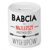 Skarbonki - SKARBONKA DLA BABCI NAJLEPSZY PARTNER DO WYGŁUPÓW z Nadrukiem ze Zdjęciem - miniaturka - grafika 1