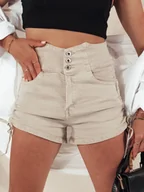 Spodenki damskie - Spodenki damskie STYLE SHORTS beżowe Dstreet SY0391-S - miniaturka - grafika 1