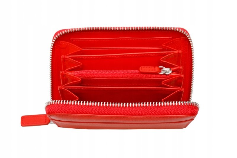 Kobiecy Portfel Portfel Skórzany Ze Skóry Naturalnej Valentini 123 Czerwony