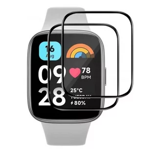 ZESTAW 2X Szkło Hybrydowe FULL GLUE 5D do XIAOMI Redmi Watch 3 Active czarny - Akcesoria do smartwatchy - miniaturka - grafika 1
