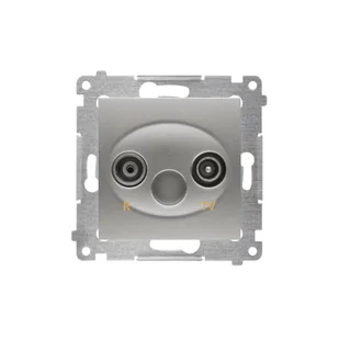 Kontakt Simon Simon 54 Gniazdo antenowe RD/TV przelotowe srebrny mat DAP10.01/43 WMDA-02100x-043 0001-00000-51016 [4351548] - Gniazdka elektryczne - miniaturka - grafika 2