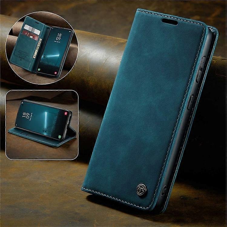 Seria CASEME 013 kompatybilna z Samsung Galaxy S22 5G PU skórzany portfel etui na telefon stojak magnetyczny absorpcja pokrowca na karty Zielony