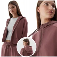 Bluzy damskie - Bluza damska rozpinana z kapturem 4FAW23TSWSF0766 r. XXL - miniaturka - grafika 1