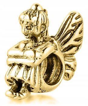 Charms złoty Elf Wróżka Serce srebro 925