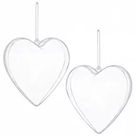 Bombki - Bombki akrylowe 7cm serce plastikowe decoupage zestaw 2 szt. - miniaturka - grafika 1