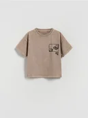 Bluzki dla niemowląt - Reserved - T-shirt z nadrukiem - beżowy - miniaturka - grafika 1