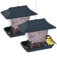 Pozostałe ozdoby ogrodowe - ProGarden Karmnik dla ptaków wiszący do zawieszenia budka domek na karmę ziarno ogród taras zestaw 2 sztuki - miniaturka - grafika 1