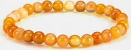 Bransoletki - Pomarańczowa Bransoletka Kamień Regulowana Elastyczna Ręcznie Robiona - miniaturka - grafika 1