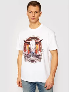 Koszulki męskie - Wrangler T-Shirt Bull W7ADGFXW1 Biały Vintage Fit - grafika 1