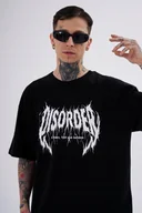 Koszulki męskie - T-SHIRT Koszulka Męska LUŹNA OVERISZE BAWEŁNIANA MODNA Czarna Disorder XL - miniaturka - grafika 1