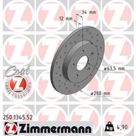 Tarcze hamulcowe - Tarcza hamulcowa ZIMMERMANN 250.1345.52 - miniaturka - grafika 1