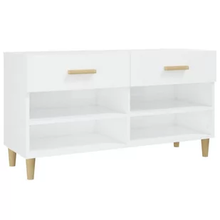 Szafka na buty, wysoki połysk, biała, 102x35x55 cm - Szafki na buty - miniaturka - grafika 3