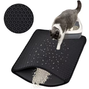 Mata pod kuwetę dla kota CATSY wycieraczka 40x50 cm czarna - Pozostałe akcesoria dla kotów - miniaturka - grafika 1