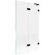 Parawany nawannowe - Mexen Lunar L parawan nawannowy 2-skrzydłowy prawy 100 x 150 cm, transparent, czarny - 897L-100-100-70-00-P - miniaturka - grafika 1