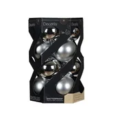 Bombki - Bombka plastikowa 6 cm 12 sztuk srebrny - miniaturka - grafika 1