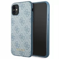 Etui i futerały do telefonów - Etui Guess do iPhone 11 6,1" niebieski hardcase 4G Metal Gold Logo - miniaturka - grafika 1