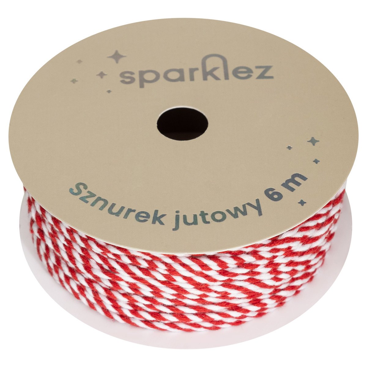 Sparklez wstążka bawełniana biało-czerwona 6m